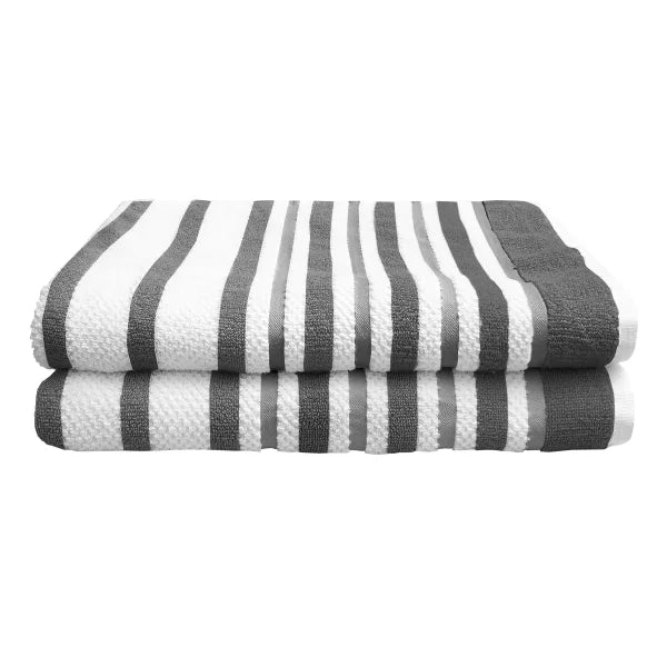 Textured Stripe Bath Sheets, 2-pack