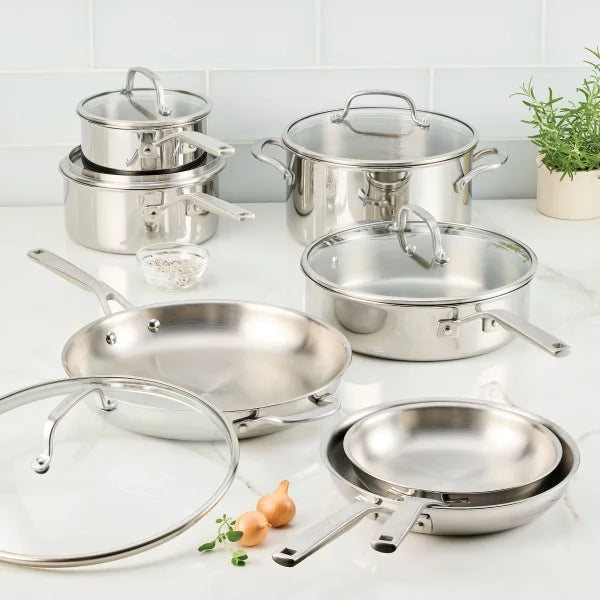 Kitchen Aid 3-Ply Clad Stainless Steel Cookware Set, 12-piece