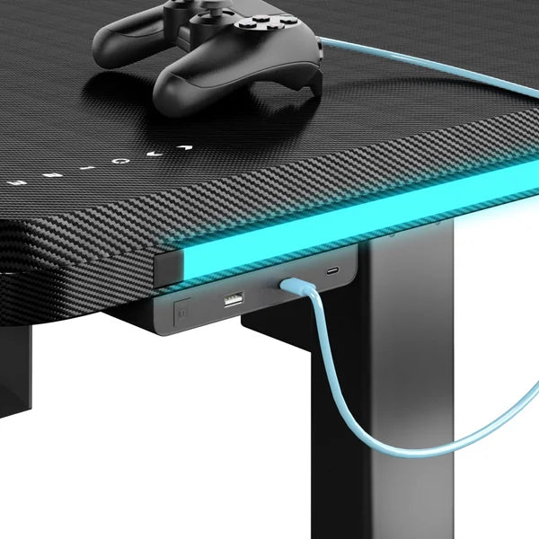 Tresanti Hyperion 120.1 cm (47.3 in.) Adjustable Height Desk with LED Lighting