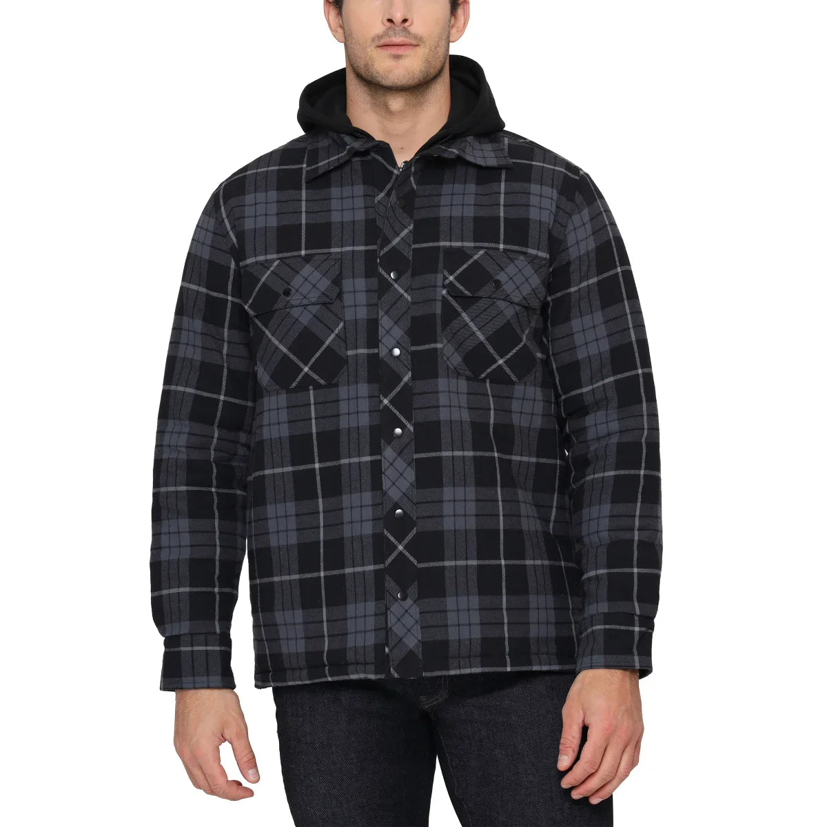 The B.C. Clothing Co. Men’s Quilted Flannel Overshirt With Hood