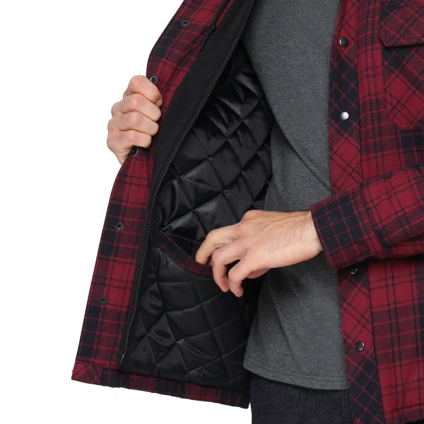 The B.C. Clothing Co. Men’s Quilted Flannel Overshirt With Hood