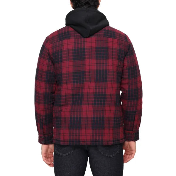The B.C. Clothing Co. Men’s Quilted Flannel Overshirt With Hood