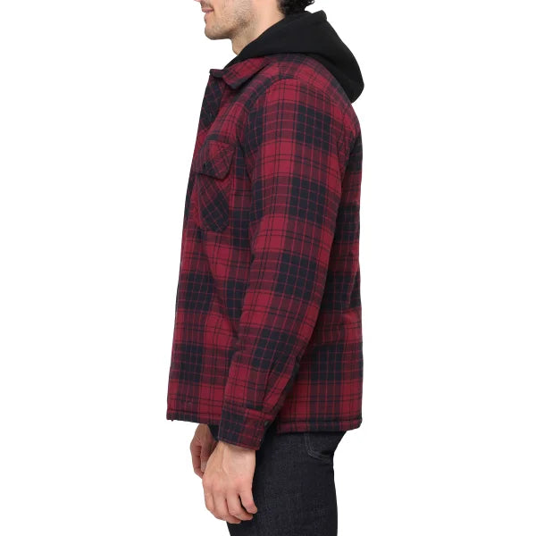 The B.C. Clothing Co. Men’s Quilted Flannel Overshirt With Hood