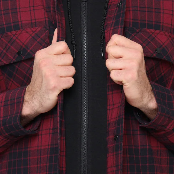 The B.C. Clothing Co. Men’s Quilted Flannel Overshirt With Hood