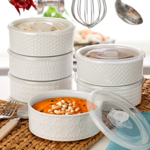 Signature Housewares Storage Bowls with Vented Lids, 6-pack