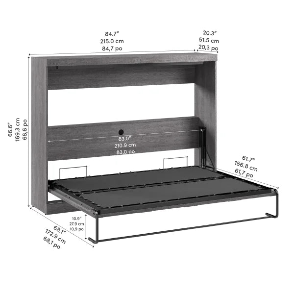 Bestar Oasis Premium Horizontal Queen Wall Bed