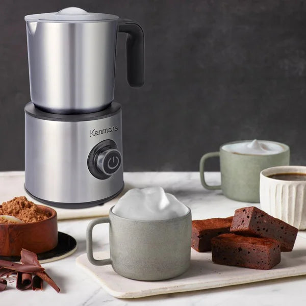 Kenmore 4-in-1 Automatic Milk Frother & Steamer 16 oz. Hot & Cold Foam
