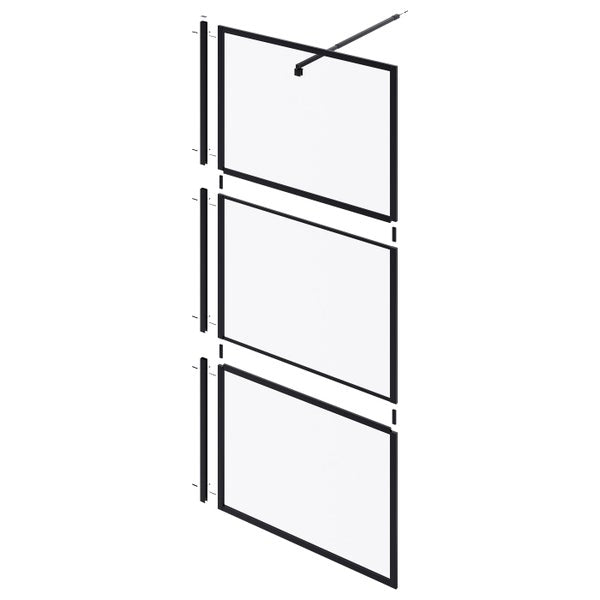 Appollo Ronnie 36 in. × 75 in. Modular Walk In Shower in Matte Black