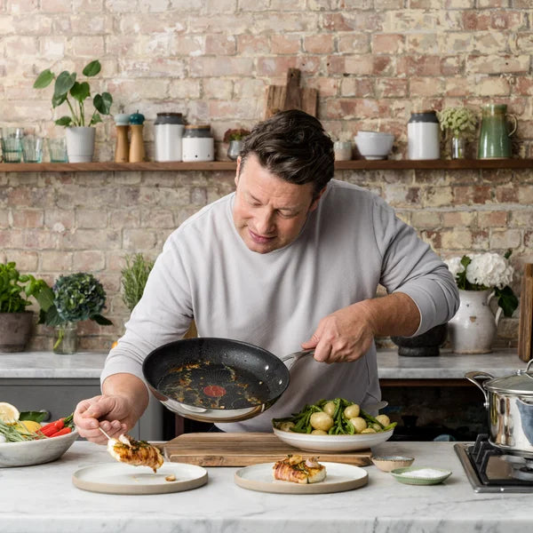 Jamie Oliver by T-fal Cooks Direct Stainless Steel Cookware Set, 8-piece