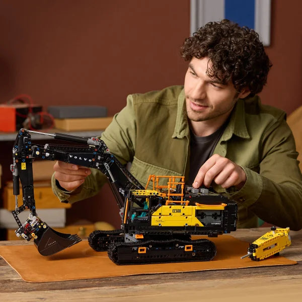 LEGO Technic Volvo EC500 Hybrid Excavator 42215 with bonus LEGO City Yellow Mobile Construction Crane Toy Set 60409