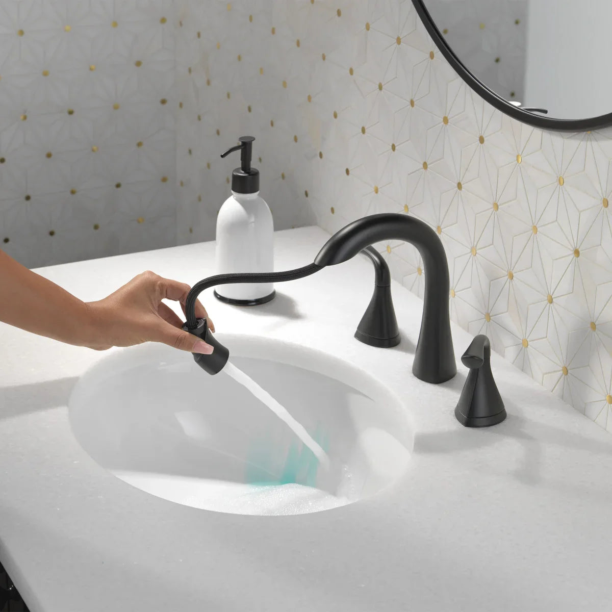 Delta Lampard Two-Handle Pull-Down Bathroom Faucet