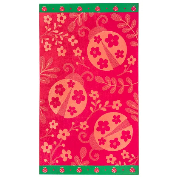 Fiesta Stripes & Ladybugs and Flowers Jacquard Beach Towel 2-pack