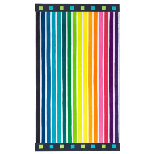 Rainbow & Tropical Toucan Jacquard Beach Towel 2-pack