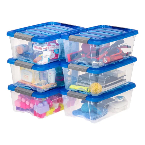 Iris 12.2L Buckle Up Clear Containers, Pack of 6