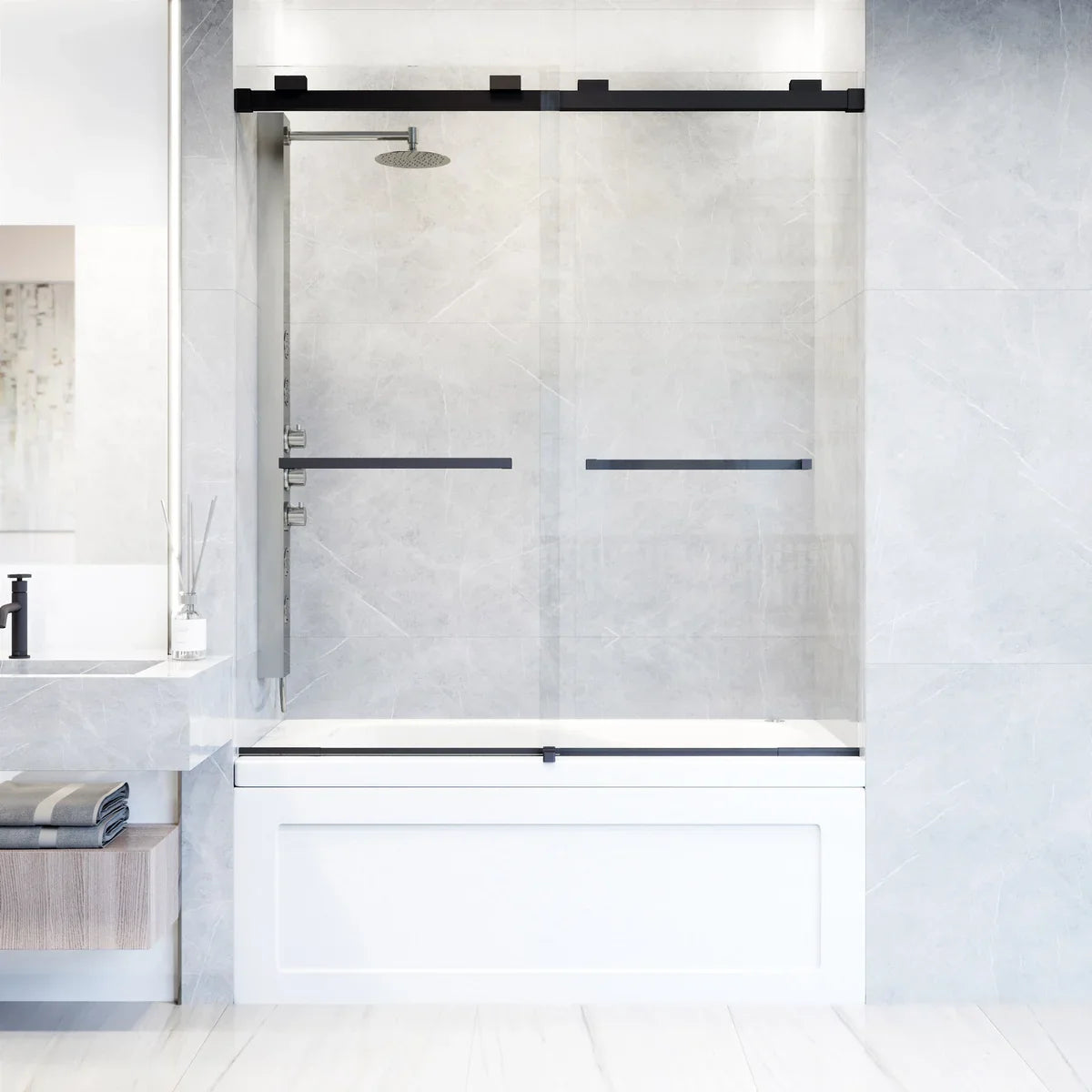 VIGO Houston Frameless Sliding Tub Door