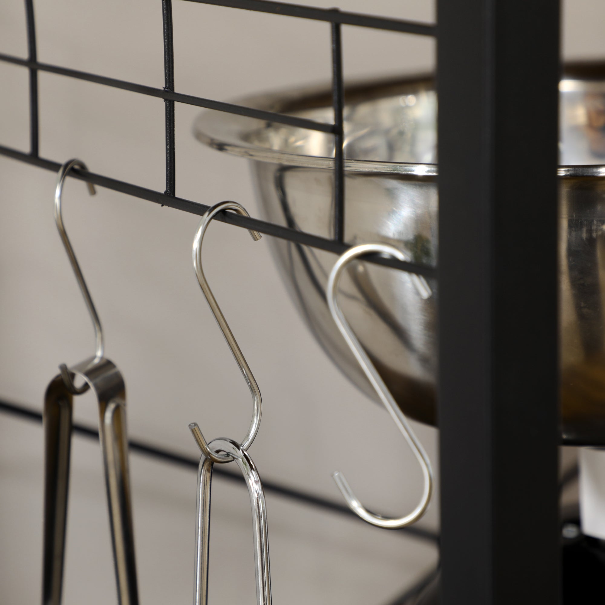 Rustic Brown Kitchen Bakers Rack with Built-In Power Outlet and USB Charger