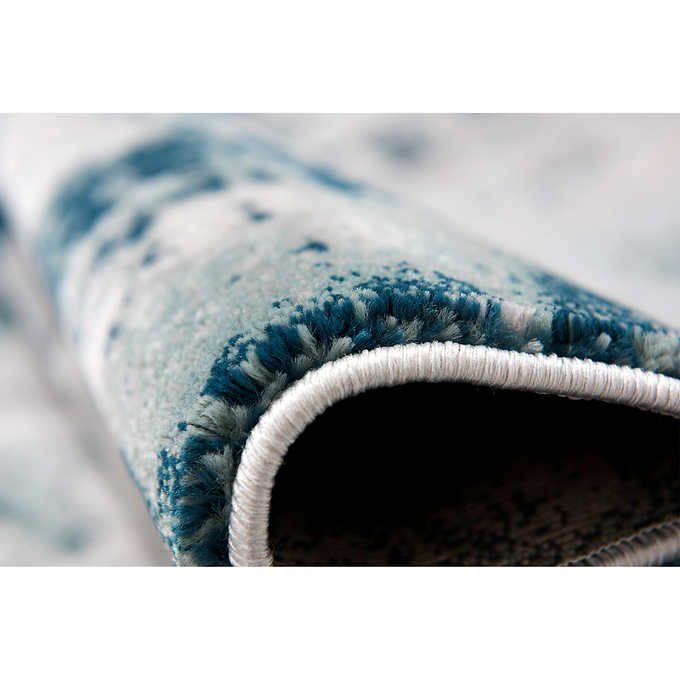 Luxury Blue Grey Contemporary Rug for Elegant Living Spaces