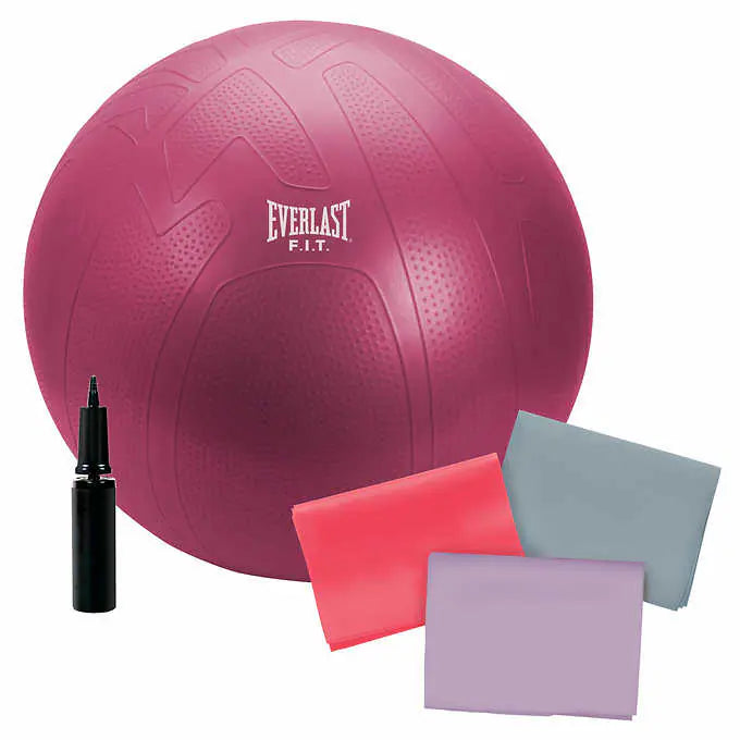 Everlast Exercise Ball and Stretch Bands Kit