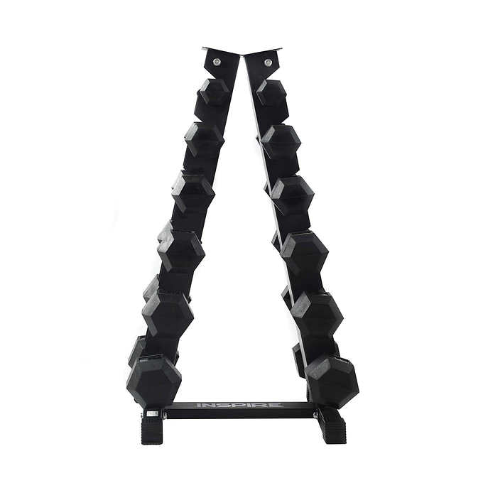 Inspire Fitness 95.2 kg (210 lb.) Dumbbell Set with Stand
