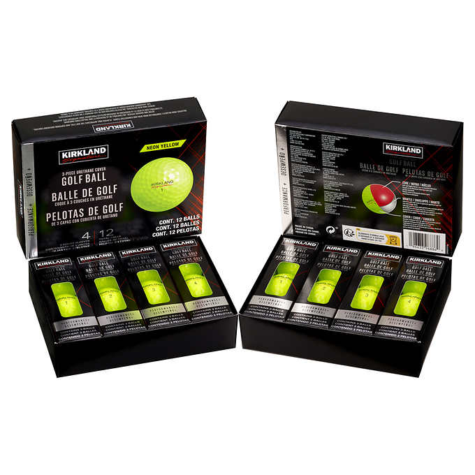 Kirkland Signature 3-piece Golf Ball, Neon Yellow, 24-count
