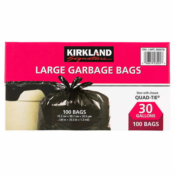 Kirkland Signature Large Garbage Bags, 100-pack