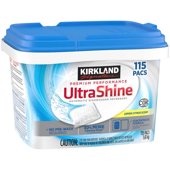 Kirkland Signature Premium Performance Ultra Shine Automatic Dishwasher Detergent 115 Count