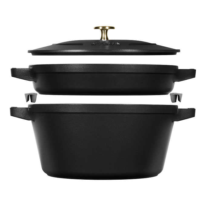 Stackable Cast Iron Dutch Oven Set, Small, 3-piece