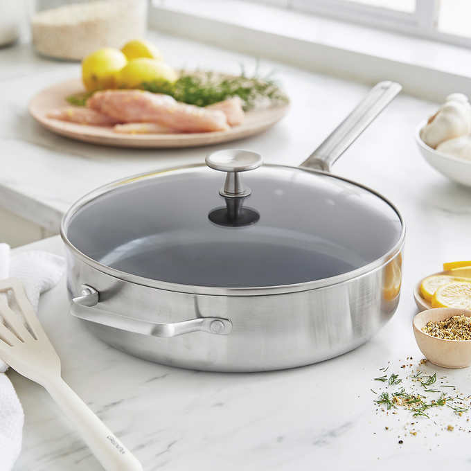 Triple Steel Deep Sauté Pan with Lid, 28 cm / 4.34 L