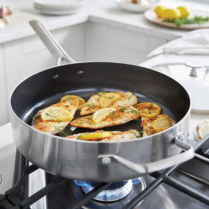Triple Steel Deep Sauté Pan with Lid, 28 cm / 4.34 L