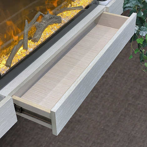 ActiveFlame Home Décor Series Fireplace Floating Mantel Shelf with Lighting, Urban Cement Finish