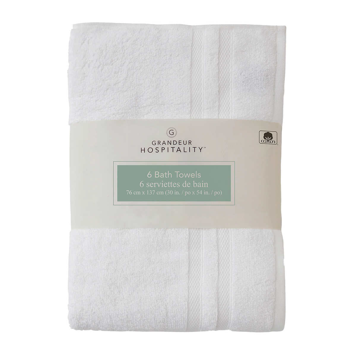 Grandeur Hospitality Bath Towels, 6-pack