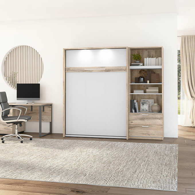 Bestar Cielo 2-piece Double Wall Bed with 74.9 cm (29.5 in.) Closet Organizer