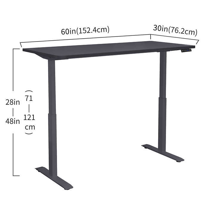 Motionwise 152.4 cm × 76.2 cm (60 in. × 30 in.) Height Adjustable Standing Desk