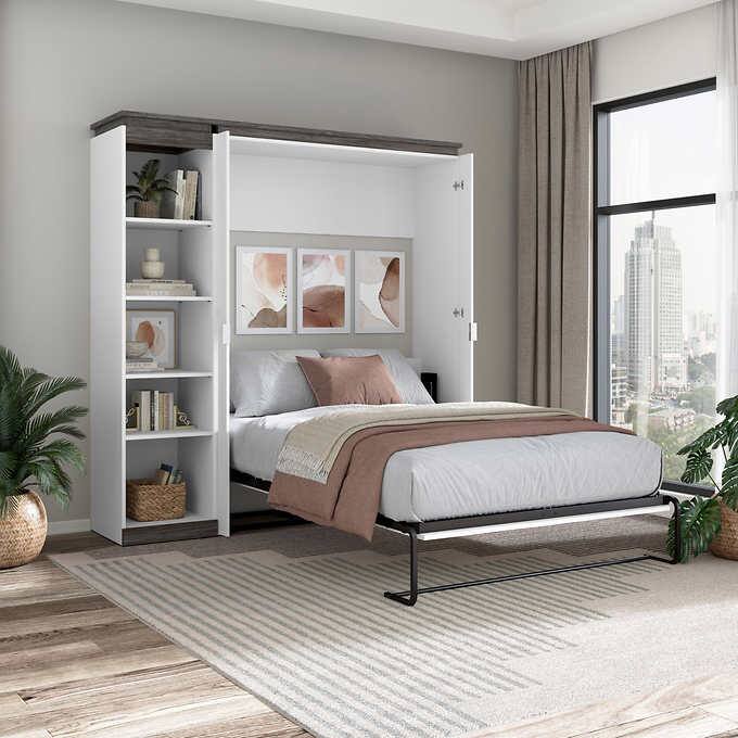 Bestar Orion 2-piece Double Wall Bed with Storage Shelf