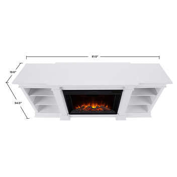 Real Flame Eliot Grand White Media Electric Fireplace