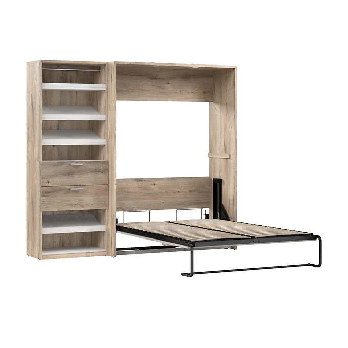 Bestar Cielo 2-piece Double Wall Bed with 74.9 cm (29.5 in.) Closet Organizer