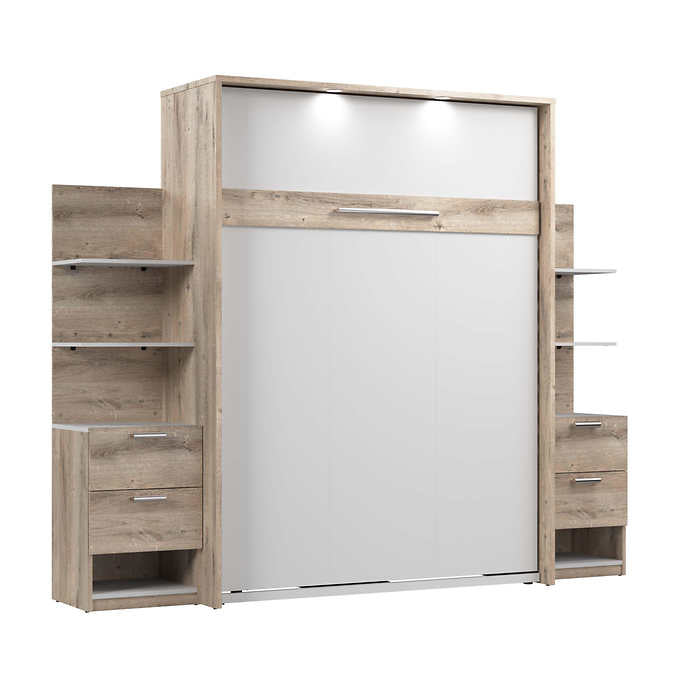 Bestar Cielo 3-piece Queen Wall Bed with 2 Night Stands