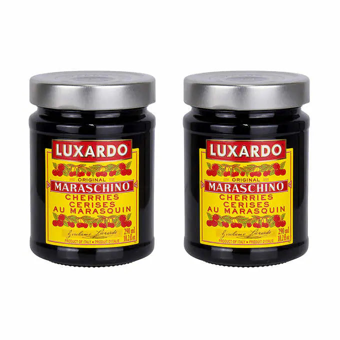 Luxardo Gourmet Maraschino Cherries, 2 × 290 mL