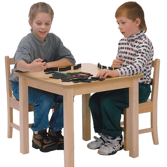 Poitras Solid Hardwood Square Table with 2 Chairs