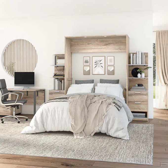 Bestar Cielo 3-piece Queen Wall Bed with 2 Night Stands