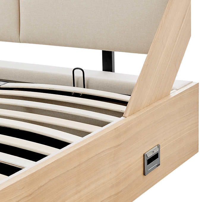 Smart Lift-Up Bed with Integrated Wireless Charging and Bluetooth Speakers