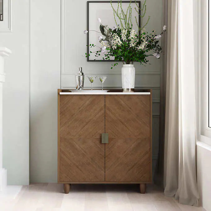 Loxley Rowe Andrea 81.3 cm (32 in.) Brown Bar Cabinet with Storage