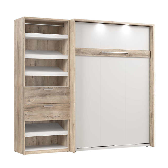 Bestar Cielo 2-piece Double Wall Bed with 74.9 cm (29.5 in.) Closet Organizer