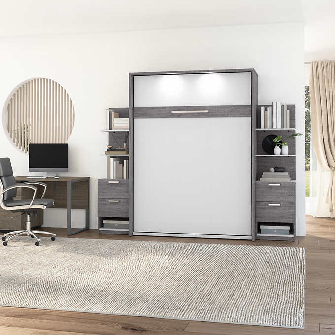 Bestar Cielo 3-piece Queen Wall Bed with 2 Night Stands