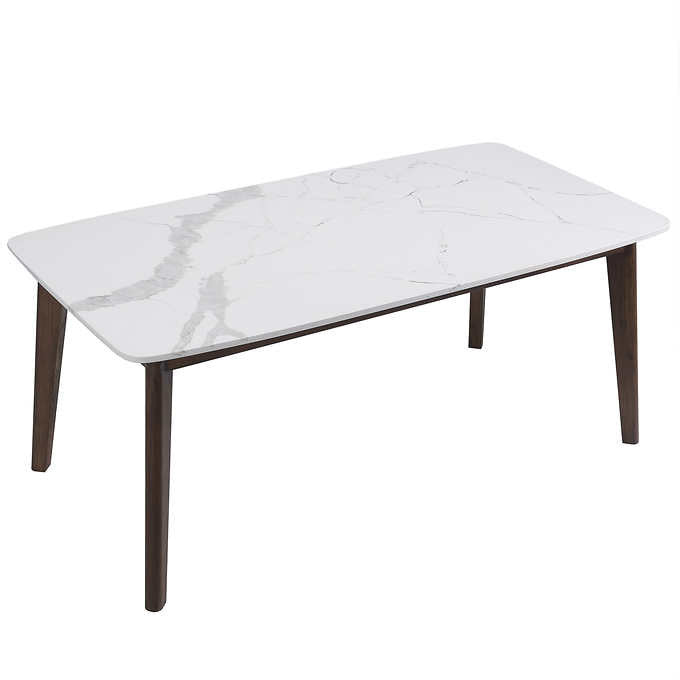 Luna White Quartz Top Dining Table, 182 cm (72 in.)