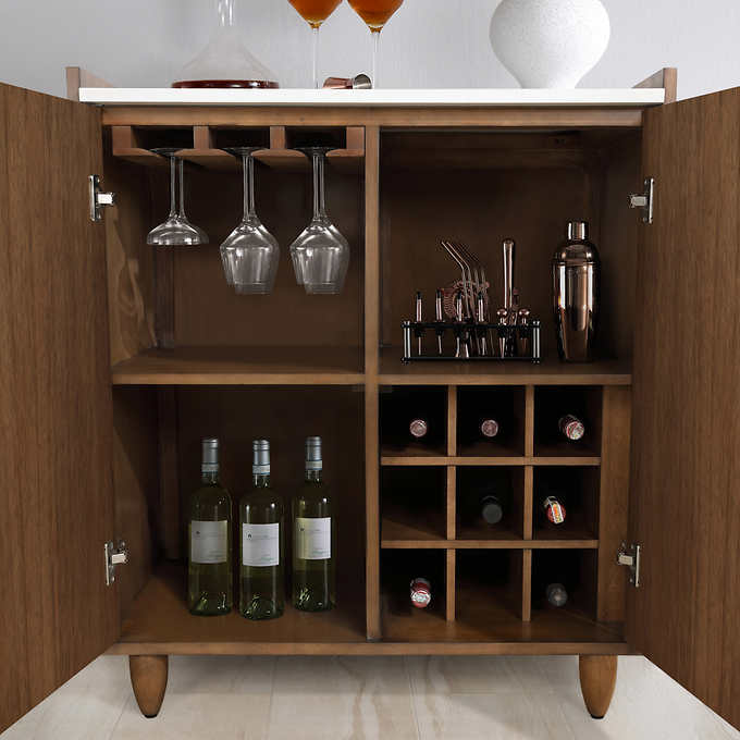 Loxley Rowe Andrea 81.3 cm (32 in.) Brown Bar Cabinet with Storage