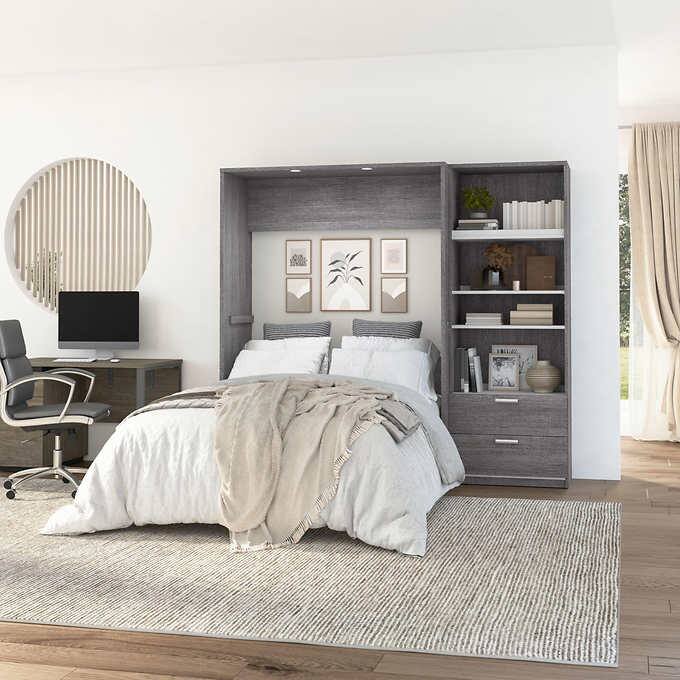 Bestar Cielo 2-piece Double Wall Bed with 74.9 cm (29.5 in.) Closet Organizer