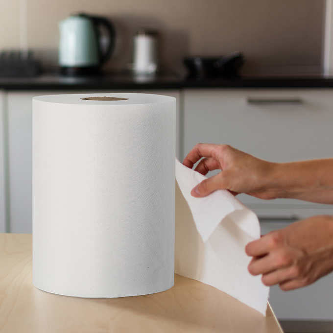 White Swan Single Ply Paper Towel Rolls, 20.3 cm × 152.4 m, 12-pack