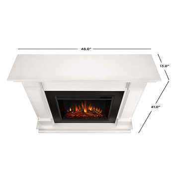 Real Flame Silverton White Mantel Electric Fireplace
