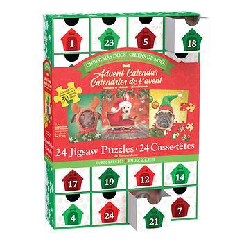 Eurographics Holiday Dogs Advent Calendar Puzzle Set 1200 pc